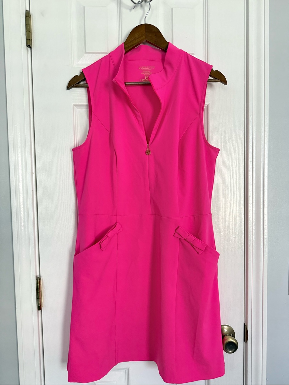 Lilly Pulitzer Luxletic Catarina Golf Dress Size 14 Parigi Pink UPF 50+